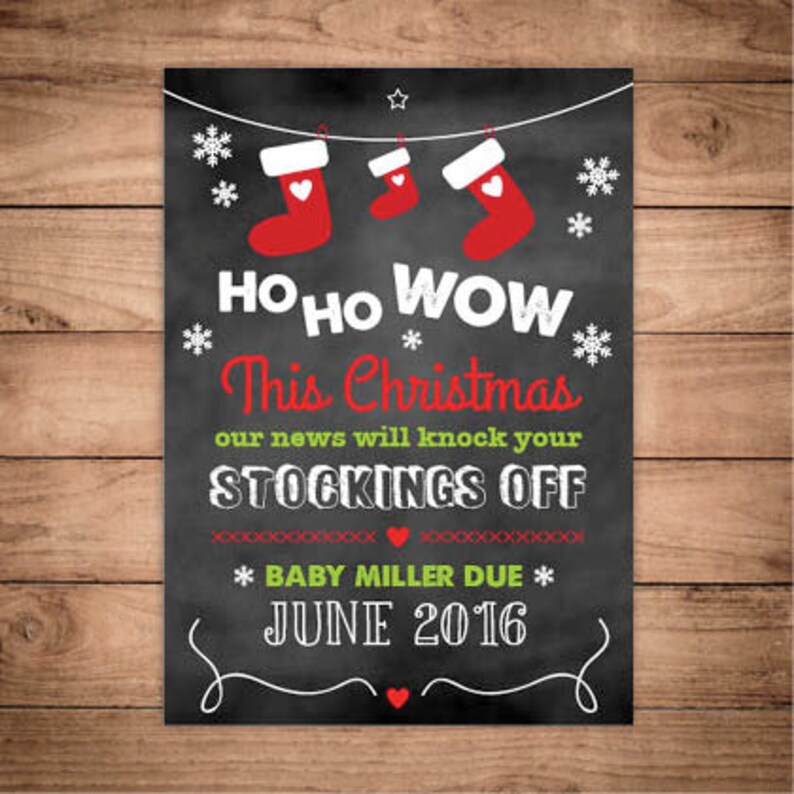 Christmas pregnancy announcement Pregnancy reveal chalkboard christmas pregnancy card holiday pregnancy announcement image 1