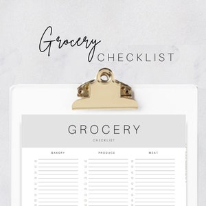 Grocery Checklist Printable - INSTANT DOWNLOAD | Grocery List Printable, Shopping List, Grocery Store Checklist