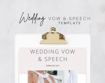 Wedding Vow & Speech Template | 13-Page PDF Workbook (Instant Download)