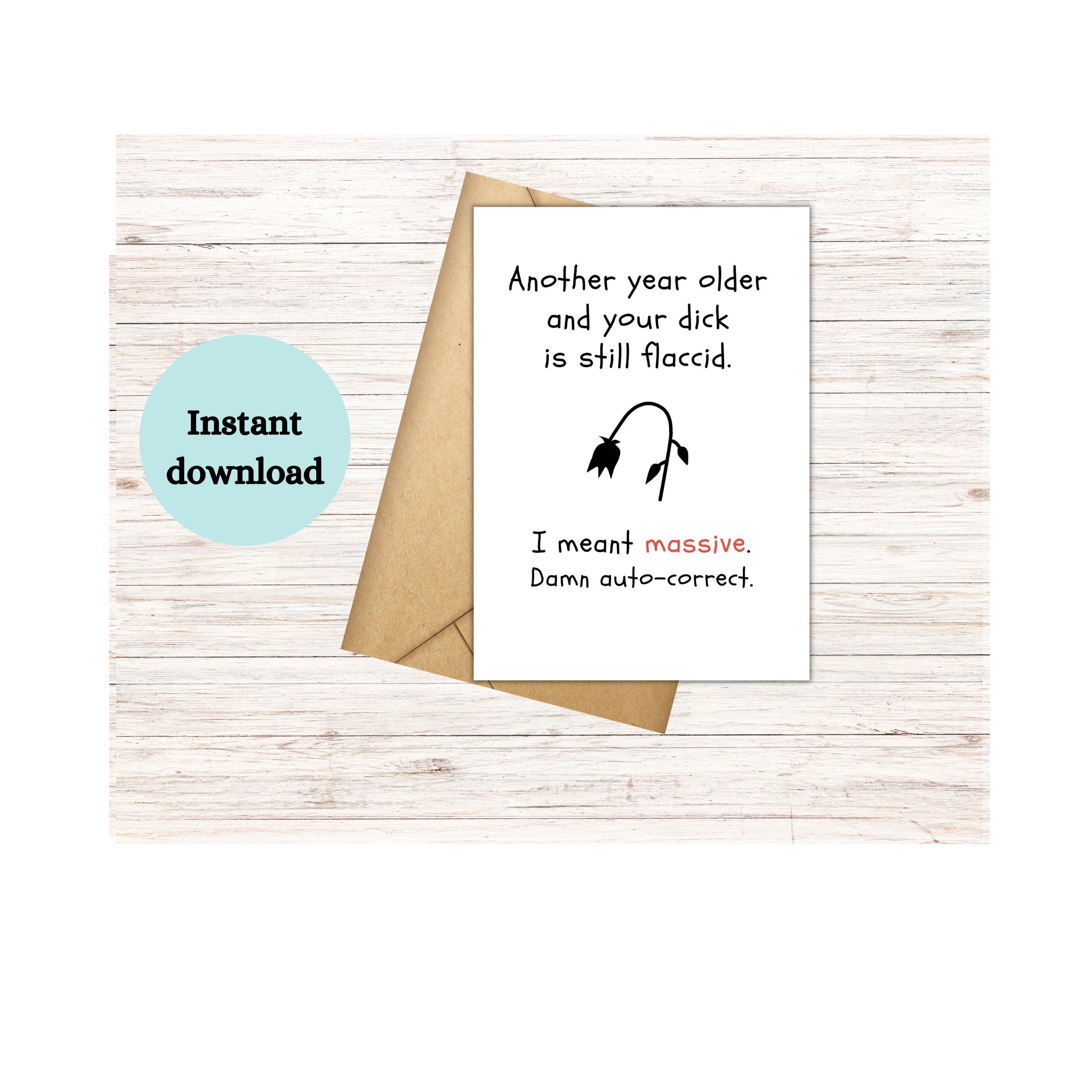 Funny Printable Birthday Card for Men - Etsy