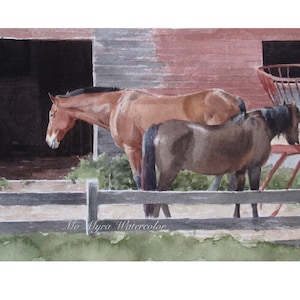 Horse print| Limited edition horse watercolor print| Painting of horses| horse fine art| horse watercolor | horse wall art| Equine art