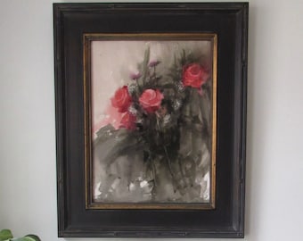 Original rose painting |Framed | watercolor roses | fine art watercolor roses| rose watercolor | watercolor painting | rose painting| rose