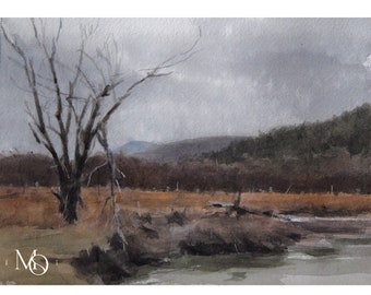 Stowe Vermont Pintura de paisaje / pintura de paisaje vermont / Pintura al aire libre / pintura de paisaje de granja / Paisaje de montaña de Vermont
