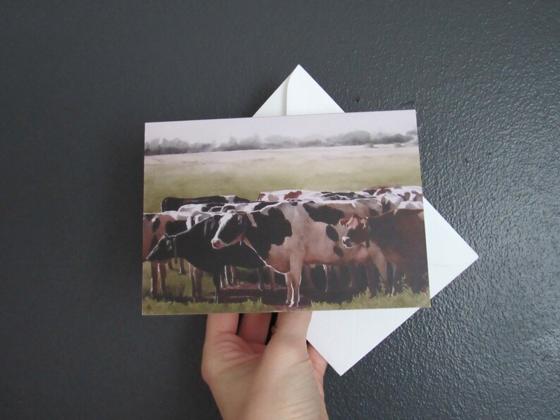 cow greeting card blank cow card blank greeting card with cows Rural cow noteecard cow card cow print cow art cow thank you note cow image 3