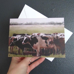 cow greeting card blank cow card blank greeting card with cows Rural cow noteecard cow card cow print cow art cow thank you note cow image 1