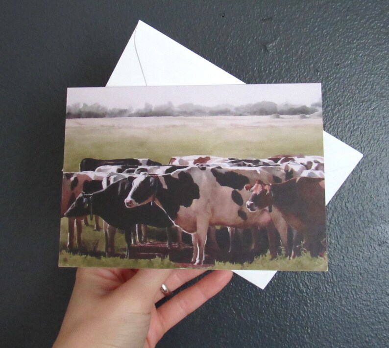 cow greeting card blank cow card blank greeting card with cows Rural cow noteecard cow card cow print cow art cow thank you note cow image 1