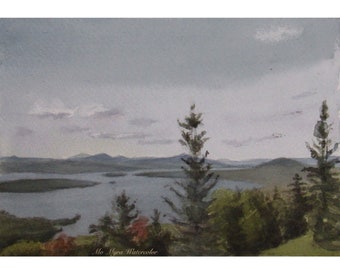Pintura de paisaje/ Altura de la tierra Pintura de Rangeley Maine / pintura de paisaje/pintura de paisaje/ Paisaje de montaña de Maine/ Arte de montaña