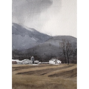 Vermont mansfield mountain painting| Original watercolor Vermont Mountains| Landscape painting with mountains| Vermont | original Watercolor