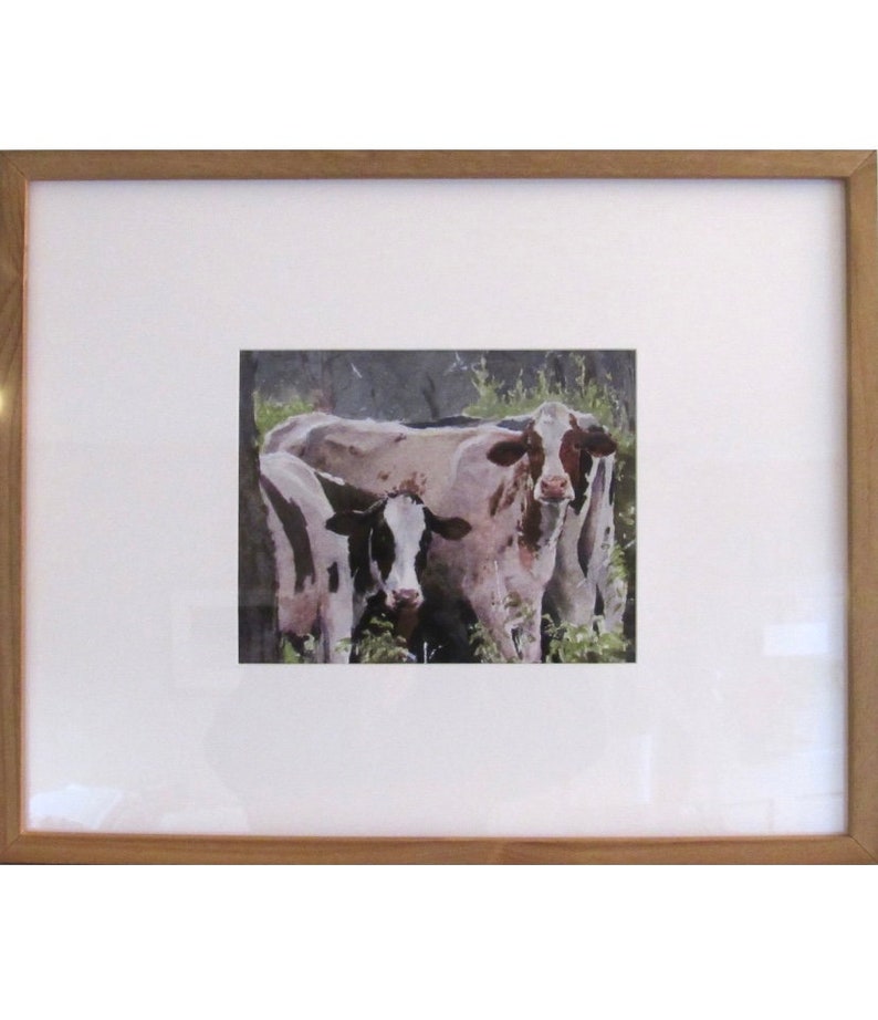 Framed Fine Art Cow print Fine Art Watercolor print Limited edition print Cow print framed Cow fine art Watercolor cow image 2