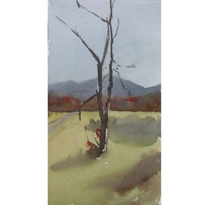 Maine landscape painting, painted plein-air| Maine watercolor painting | Maine mountain painting | tree painting | fall painting | artwork