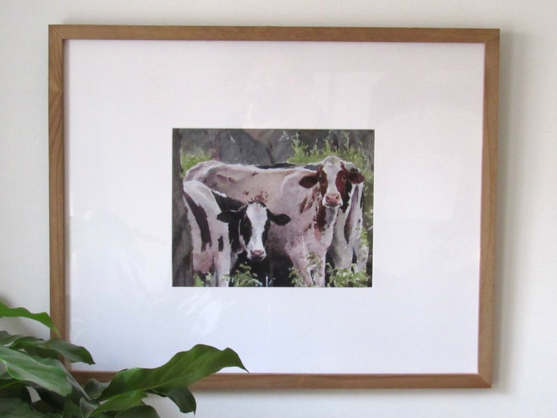 Framed Fine Art Cow print Fine Art Watercolor print Limited edition print Cow print framed Cow fine art Watercolor cow image 5