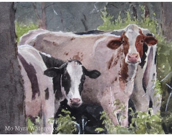 Giclée cow print |Limited Edition Fine Art print| Watercolor cow print| Fine art print on watercolor paper| Farmhouse cow print| cow artwork