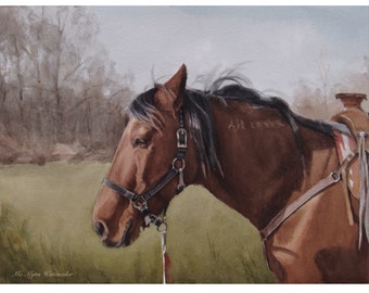 Impresión de arte de caballos / Arte de la pared de caballos / Pintura de caballos occidentales / Impresión giclee de caballos / pintura de caballos / arte de caballos / pintura de mustang / arte de caballos mustang