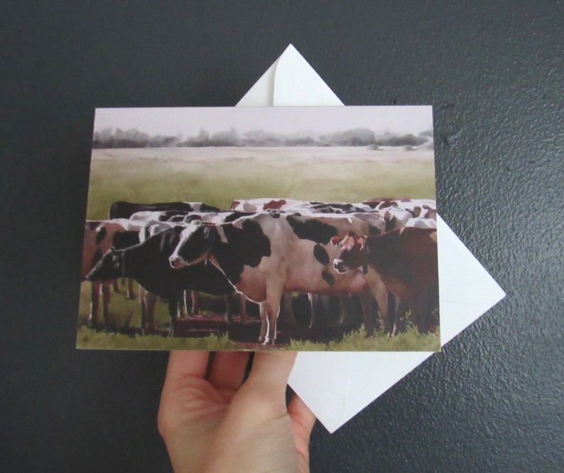 cow greeting card blank cow card blank greeting card with cows Rural cow noteecard cow card cow print cow art cow thank you note cow image 9