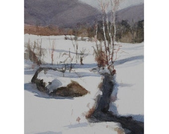 Pintura de paisaje de Vermont/ Pintura de paisaje de Plein air vermont/ Pintura de Plein air/ pintura de paisaje de granja/ Paisaje de montaña de Vermont