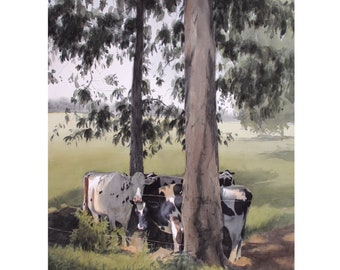 PRE-ORDEN Impresión de arte de vaca/ impresión de acuarela de vaca/impresión de arte de vaca/pintura de vaca/ impresión de vaca/ acuarela de vaca/ bellas artes de vaca/ impresión original de vaca/ vaca