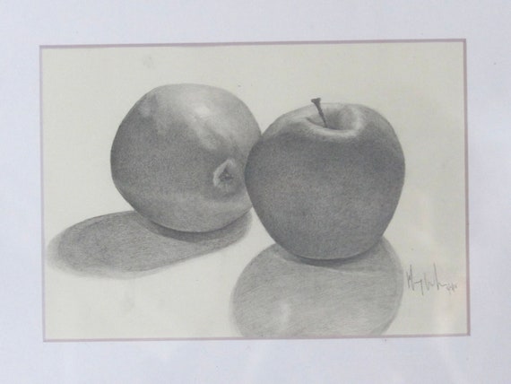 Dibujo original enmarcado/ Bodegón de dos manzanas/ Arte - Etsy México Dibujo original enmarcado/ Bodegón de dos manzanas/ Arte - Etsy México