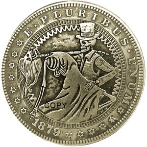 Black Wedding V1 Novelty Good Luck Heads Tails Vintage Hobo Coin Art US Seller FAST SHIPPING