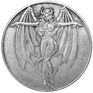 Lilith&#39;s Revenge Novelty Good Luck Heads Tails Vintage Hobo Coin Art US Seller FAST SHIPPING