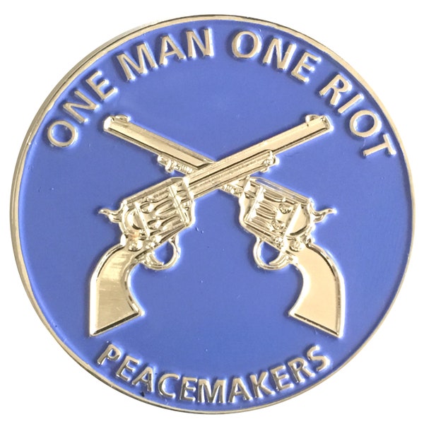 One Man One Riot Peacemakers Oath Good Luck Heads & Tails Hobo Coin Art US Seller FAST Shipping!