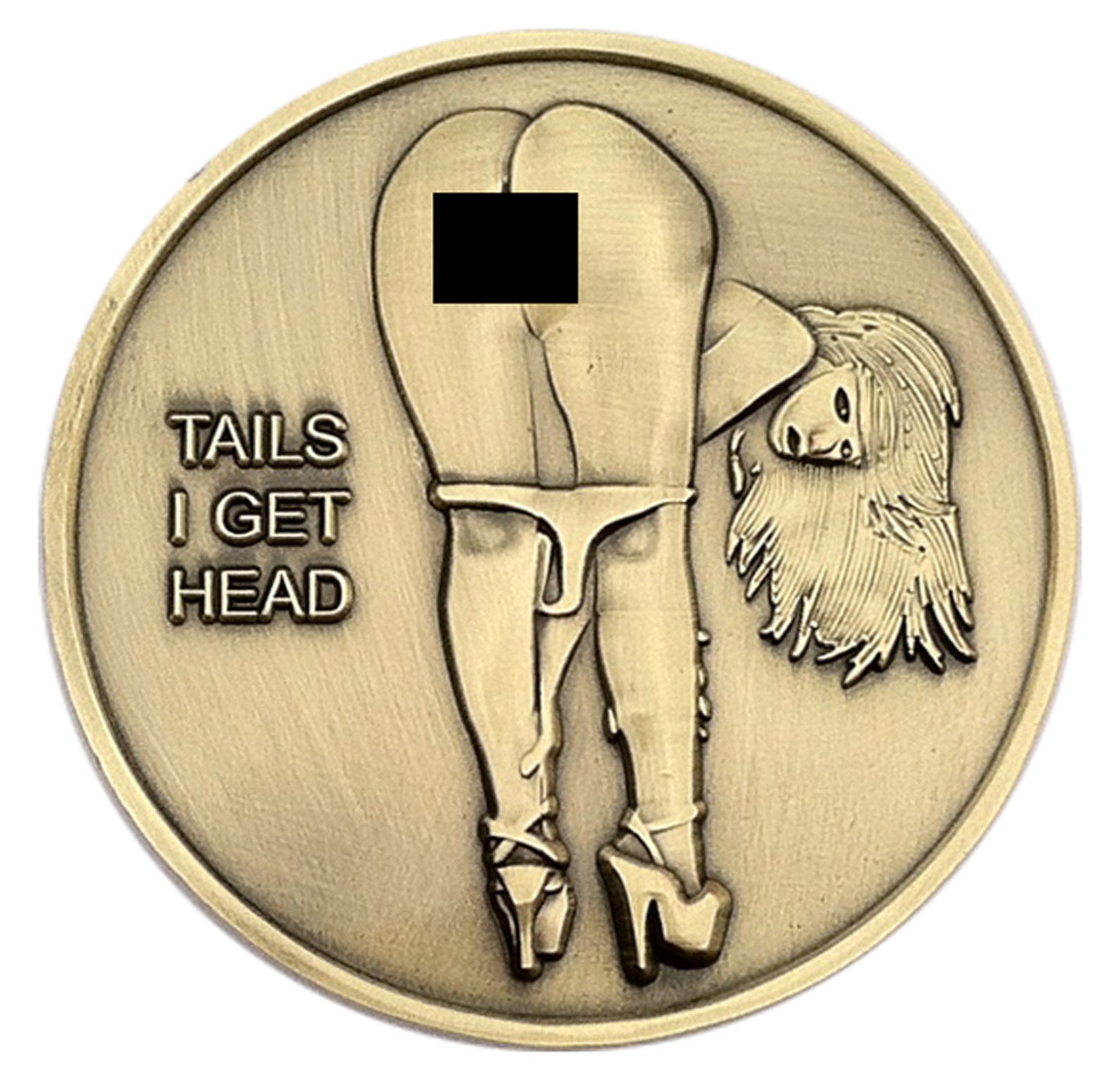 Nude Babe Heads & Tails Antique Bronze Vintage Coin art image 0.