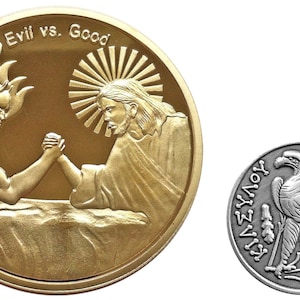 Good vs Evil Sobriety Recovery Good Luck Challenge Coins Set US Seller FAST SHIPPING
