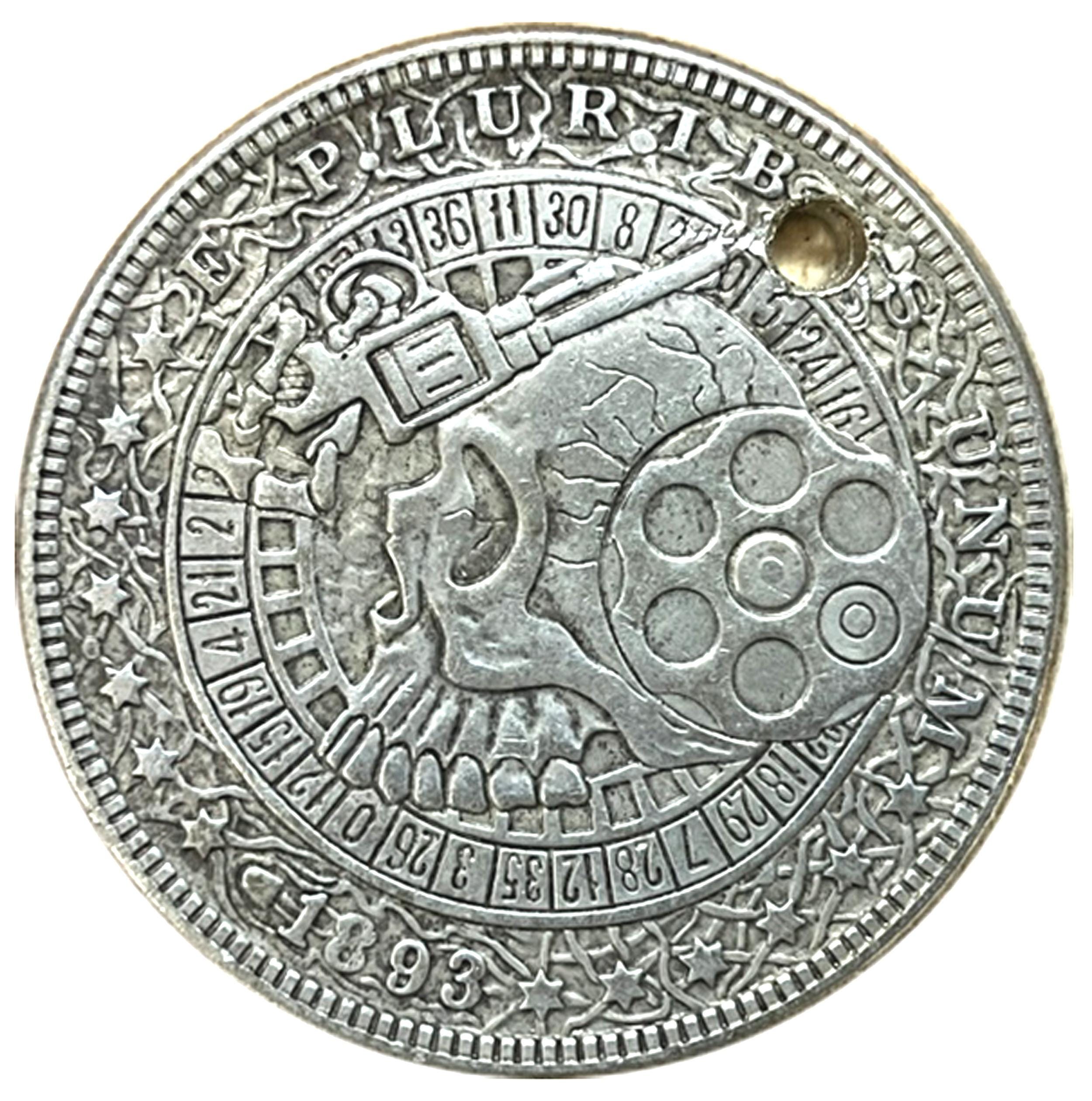Devils Roulette Good Luck Heads Tails Vintage Hobo Coin Art US Seller ...