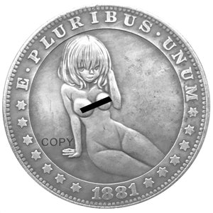 Bare Babe V1 Novelty Good Luck Heads Tails Vintage Hobo Coin Art US Seller FAST Shipping!