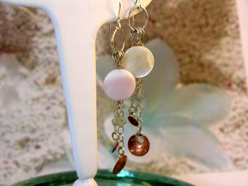 Collette Sterling Silver Chain Dangle Mother of Pearl - Etsy