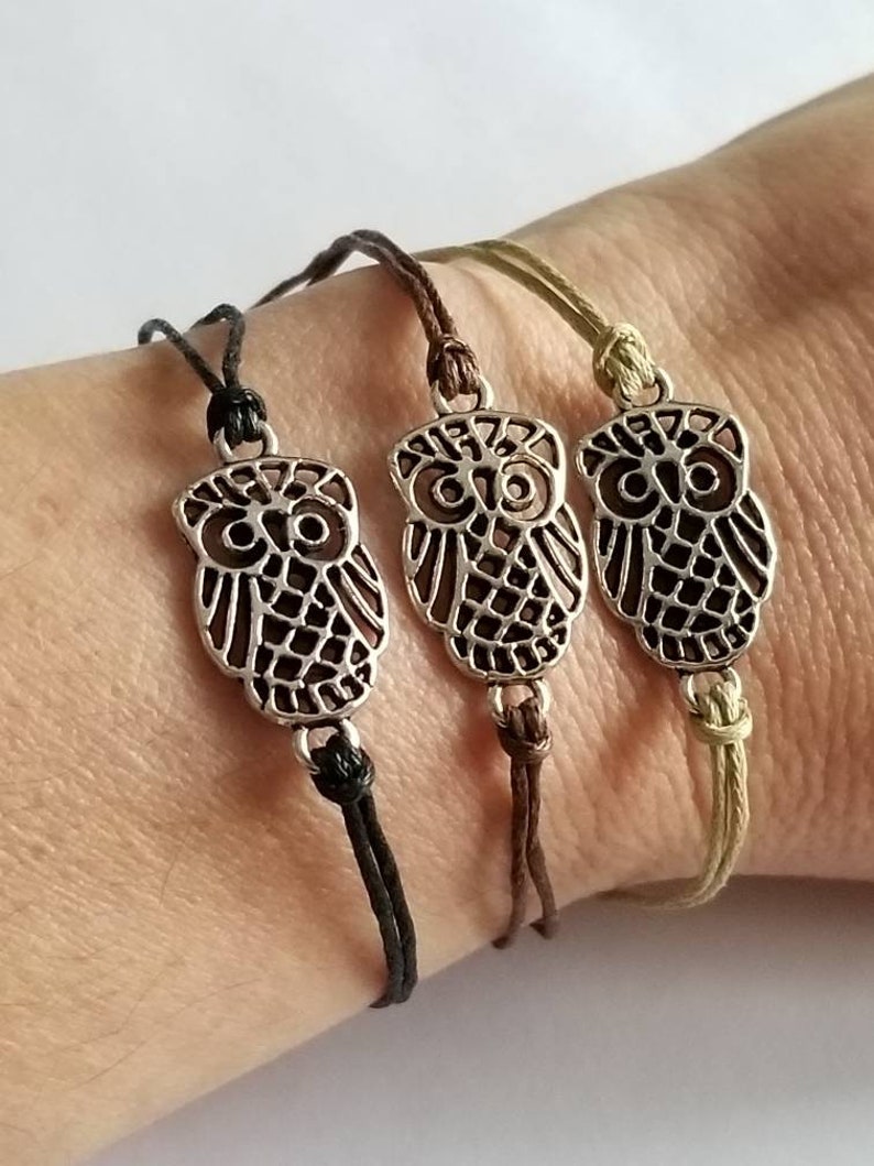 Simple Owl Bracelet Owl Jewelry String Bracelets Friendship Etsy