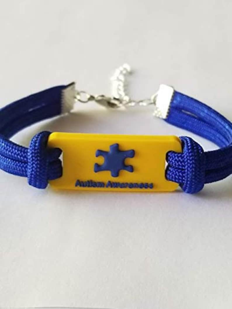 Autism Bracelet Autism ID Bracelet Blue or Pink Paracord Etsy