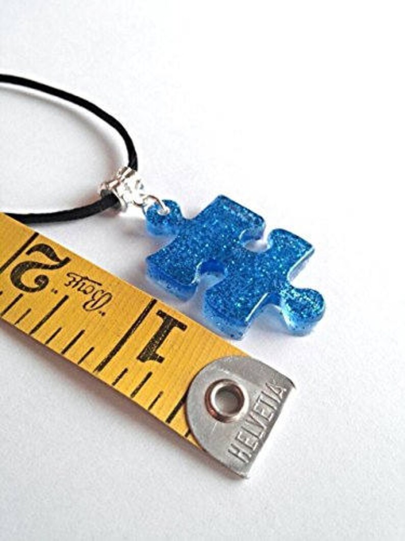 Autism Puzzle Piece Necklece Puzzle Necklace Autism Etsy