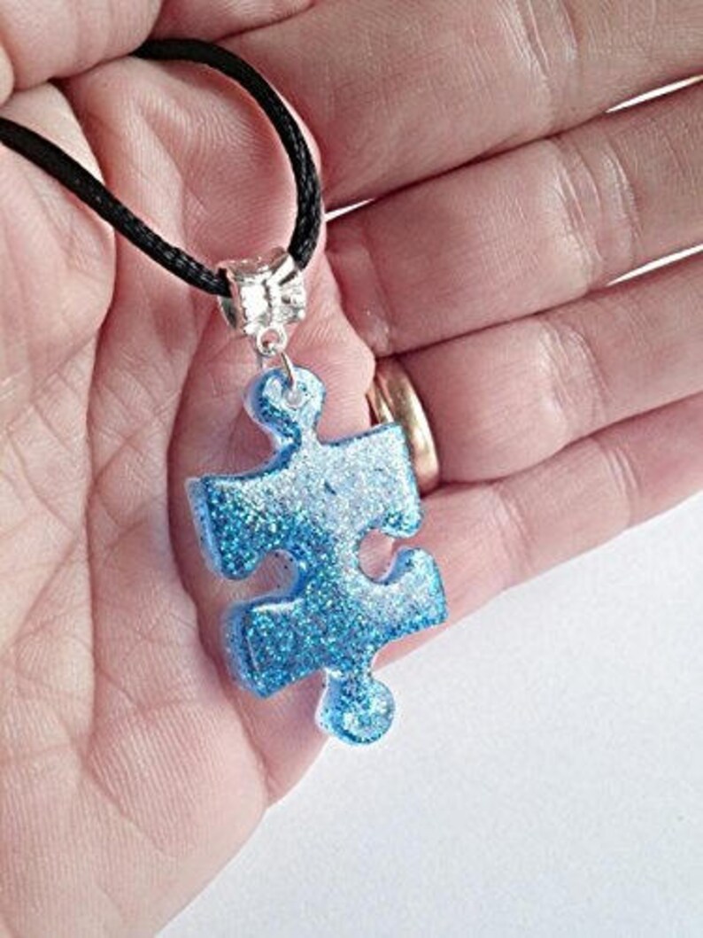 Autism Puzzle Piece Necklece Puzzle Necklace Autism Etsy
