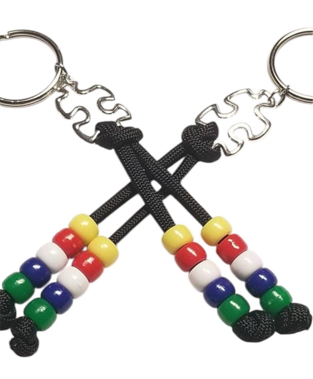 Black Paracord Beaded Fidget Keychain – Sensory Stress Relief, Autism ...