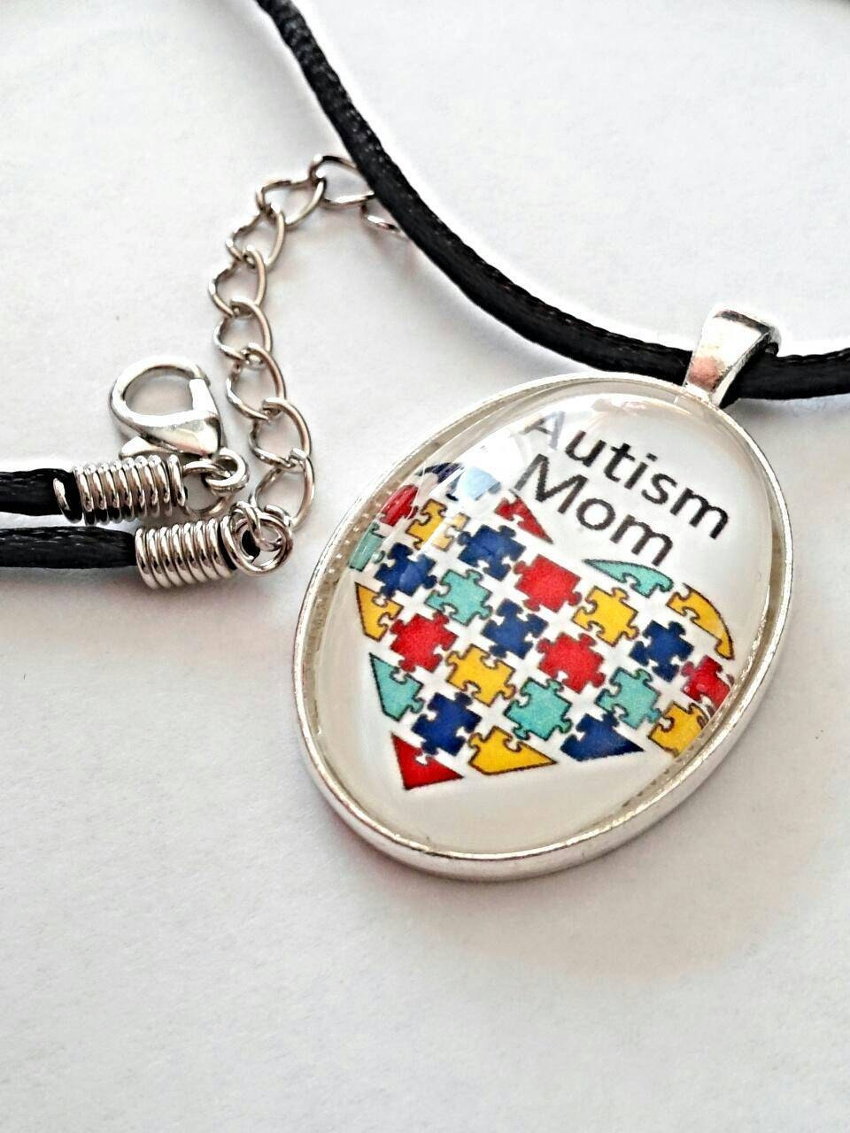 Autism Mom Necklace Autism Awareness Jewelry Puzzle Piece Etsy