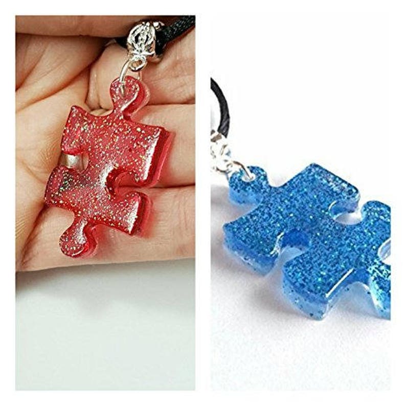 Autism Puzzle Piece Necklece Puzzle Necklace Autism Etsy