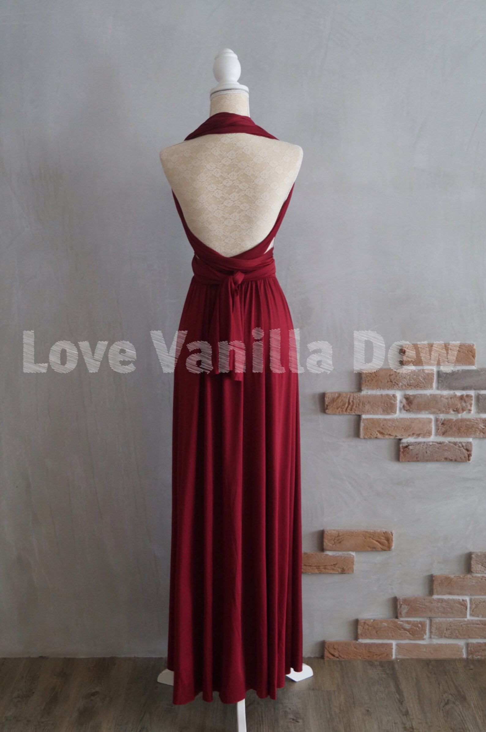 Bridesmaid Dress Infinity Dress Wine Red Floor Length Maxi Etsy