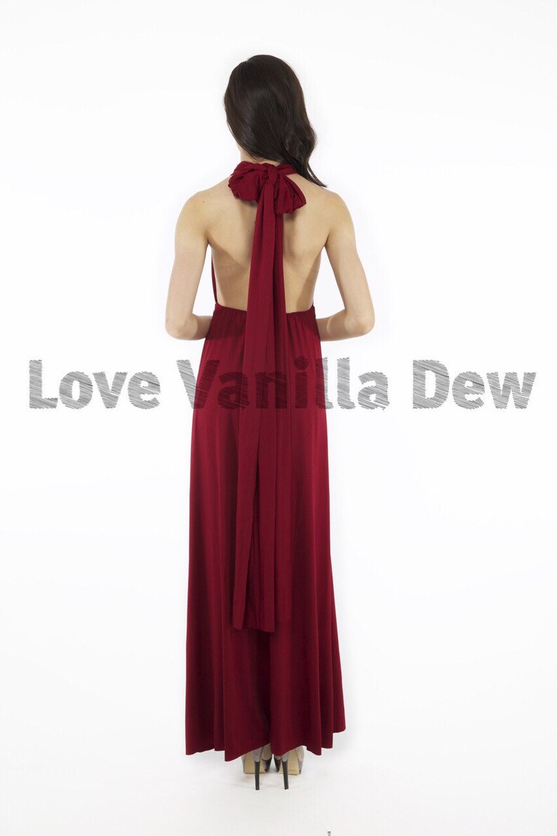 Bridesmaid Dress Infinity Dress Wine Red Floor Length Maxi Etsy