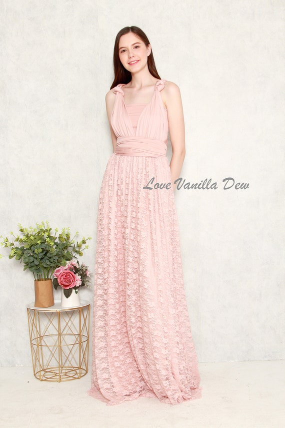 nude pink infinity dress