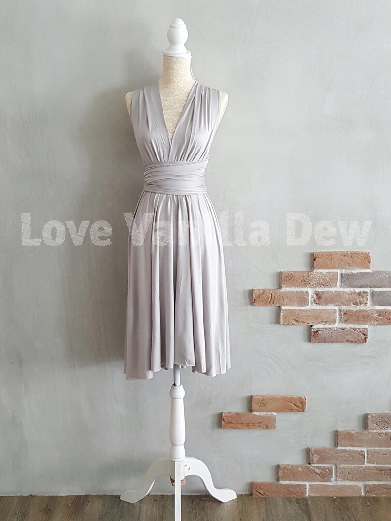 Light Grey Knee Length Dress