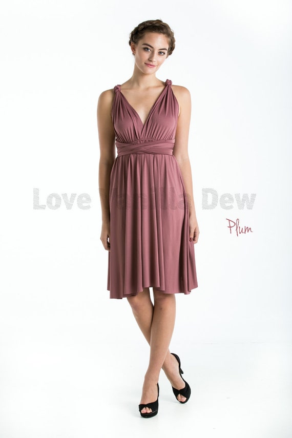 Bridesmaid Dress Infinity Dress Plum Straight Hem Knee Length Etsy