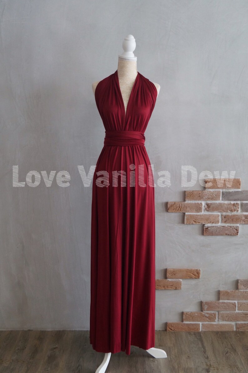Bridesmaid Dress Infinity Dress Wine Red Floor Length Maxi Etsy