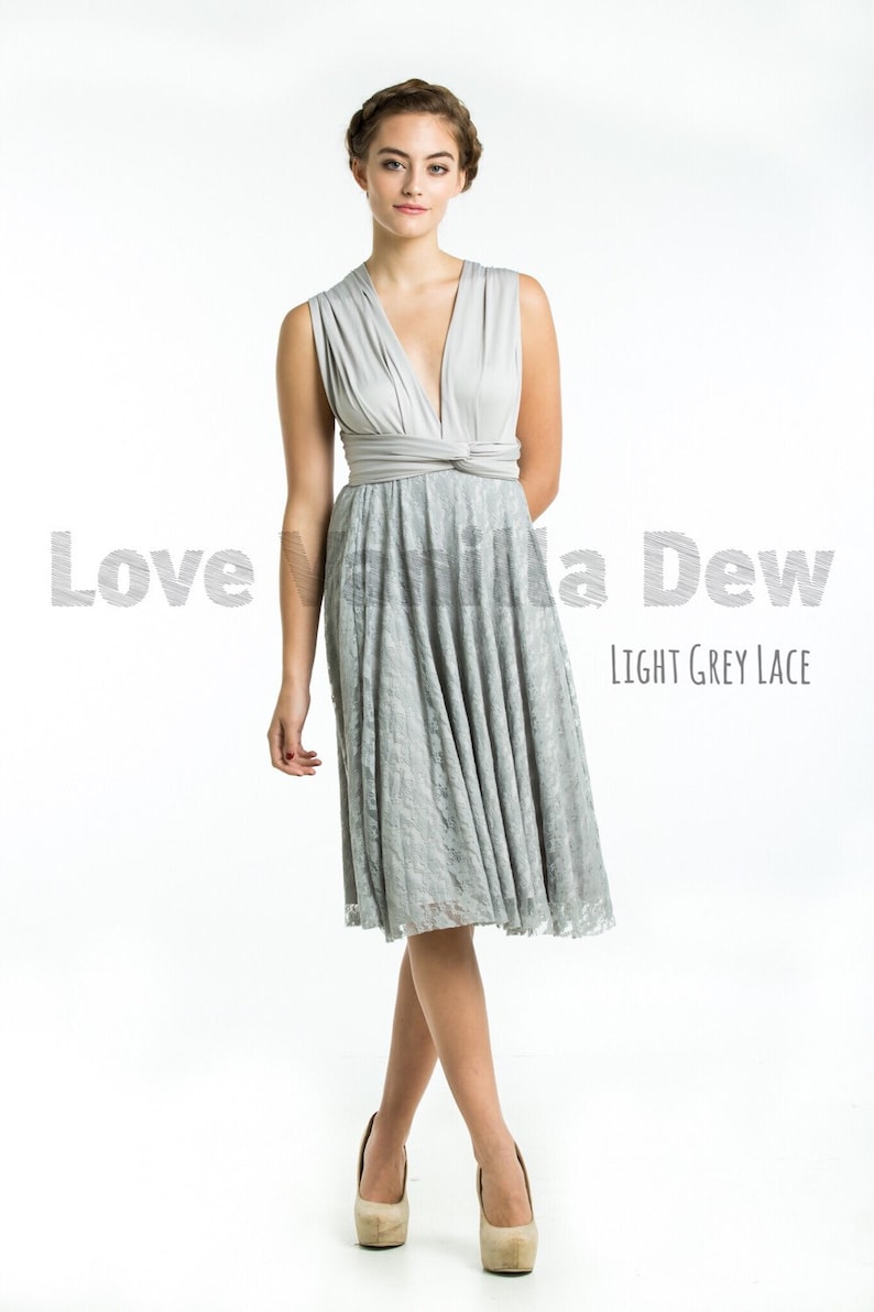 Light Grey Knee Length Dress