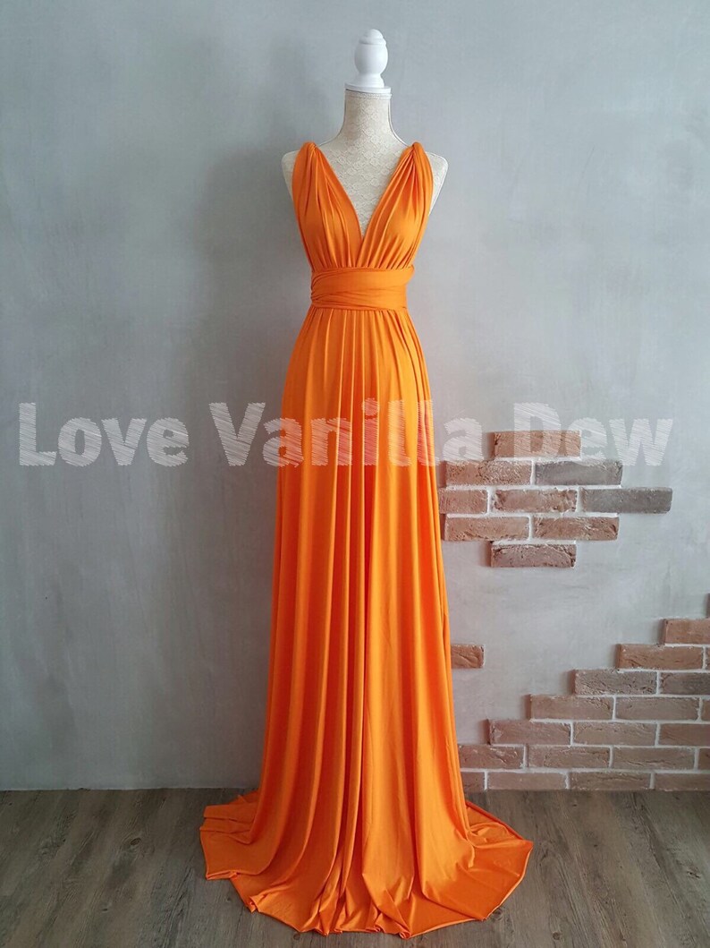 bright orange dress