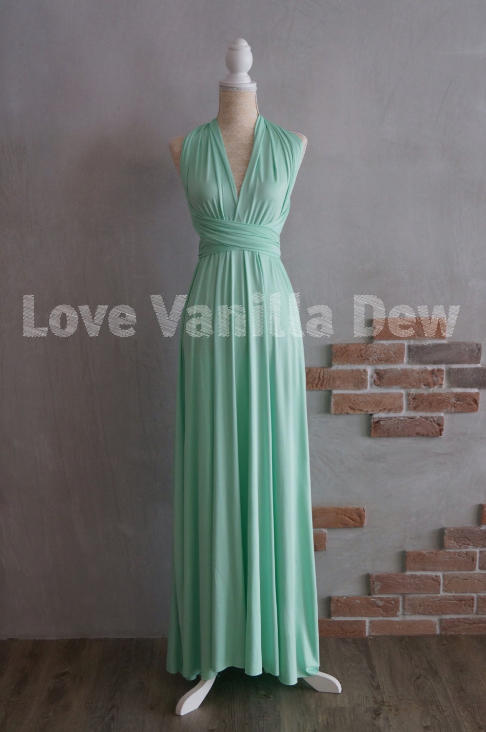 Bridesmaid Dress Infinity Dress Aquamarine Floor Length Maxi | Etsy