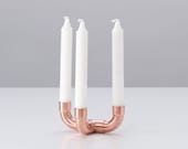 SKÍNA || Candleholder Copper 3 arms | CS 3-1 | Steampunk, Industrial Design, Copper