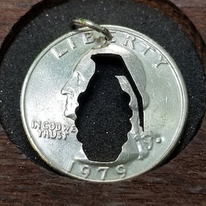 Hand Grenade pendant Grenade pendant Hand Grenade necklace Grenade necklace Army pendant Army necklace, Military  hand cut coin pendant
