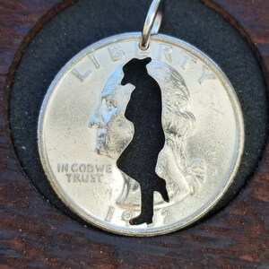Cowboy pendant Cowboy necklace Sleeping Cowboy pendant Sleeping Cowboy necklace Western pendant Western necklace hand cut coin