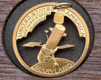 Hubble Space Telescope Coin Pendant Necklace - Unique Astronomy & Space Lover Gift - NASA Science Jewelry - Celestial Art