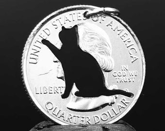 Pendentif Chat émaillé Argent Sterling - Vintage - Bijou Créateur - Poinçon - Occasion